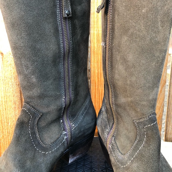 Frye Thigh High Suede Sacha OTK Equestrian Style Women's Boots Size 10 Side Zip - Picture 9 of 11